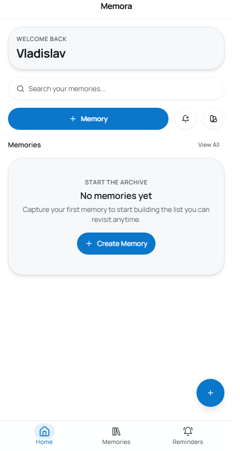 Экран чата бота Memora для быстрого сохранения